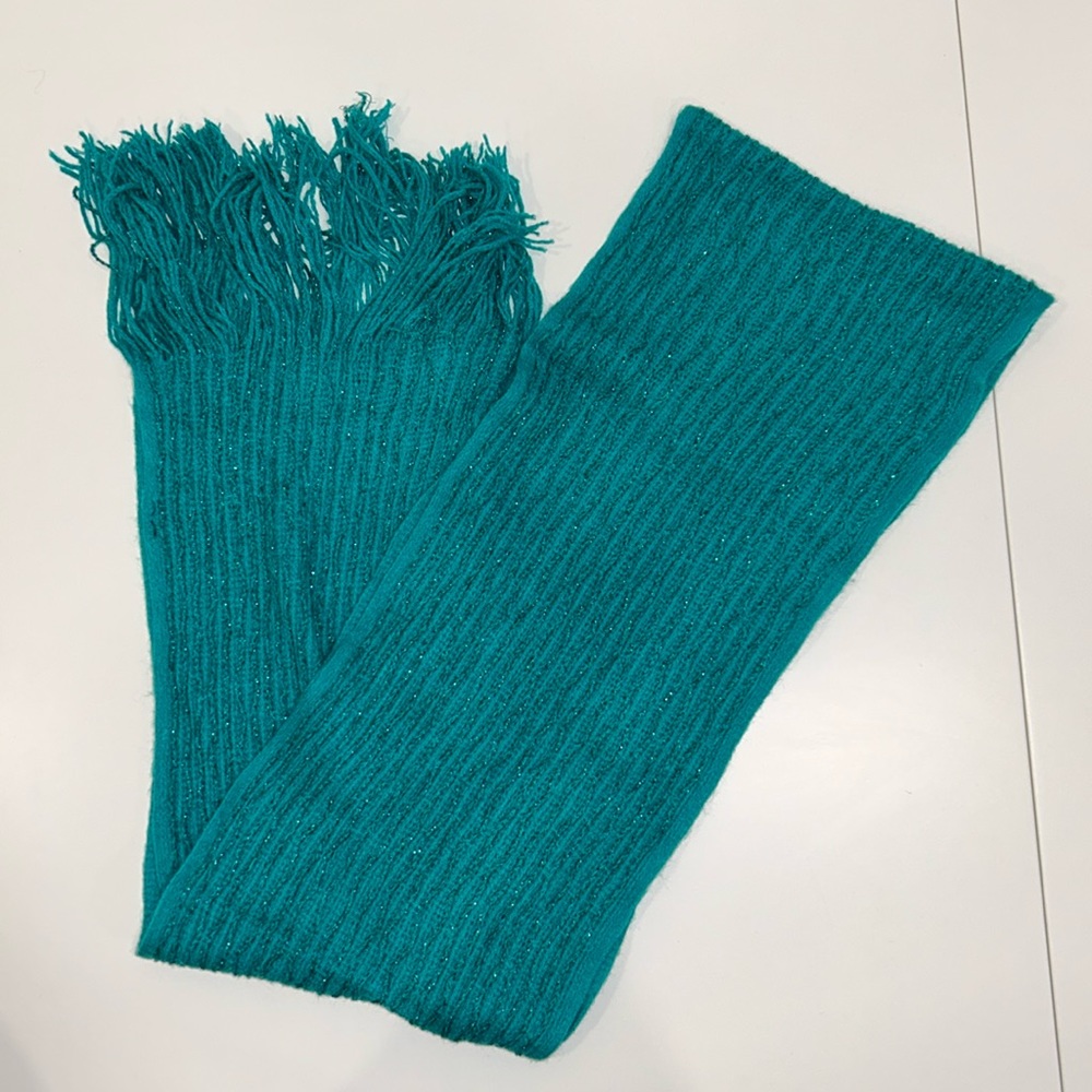 Mixit teal color acrylic metallic scarf